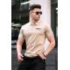 Men Beige Polo T-Shirt - Bej