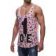 Sleeveless T-Shirt In Printed Pink 2626 - Pembe