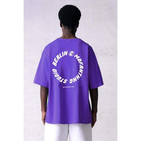 Mad Girls Unisex Printed Purple T-shirt Mg1197 - Mor