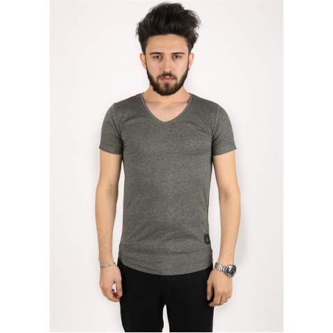 Madmext Men Khaki T-shirt 2301 - Haki