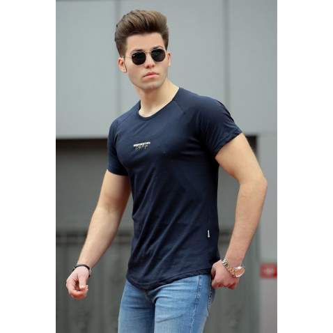 Madmext Navy Blue T-shirt for Men 4516 - Lacivert