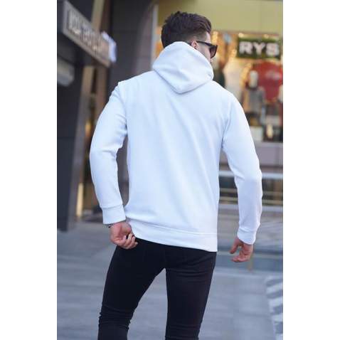 Ecru Basic Hoodie Sweatshirt 6014 - Ekru