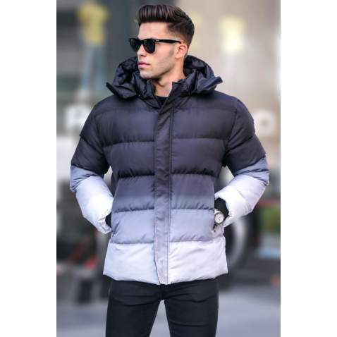 Black Hoodie Puffer Jacket 5703 - Siyah