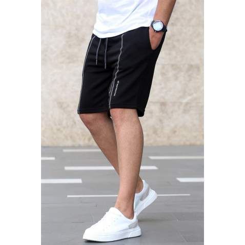 Madmext Black Capri Shorts 4849 - Siyah