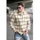 Madmext Men Plaid White Shirt 5525 - Beyaz