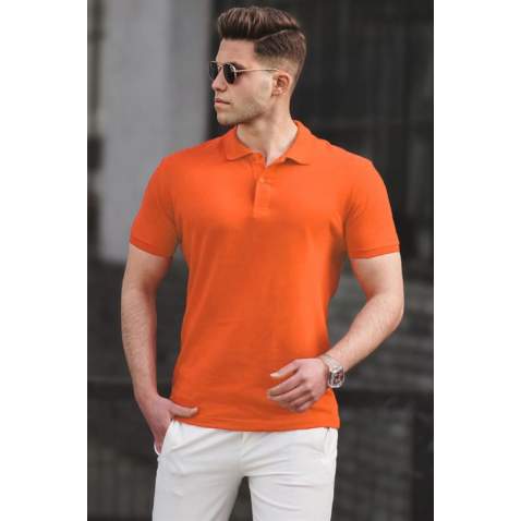 Madmext Men Plain Orange Polo T-shirt 5101 - Turuncu