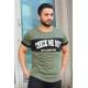 Madmext Khaki Printed T-shirt for Men 3013 - Haki