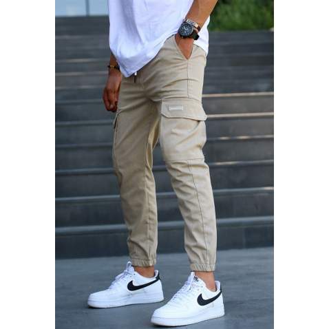 Men Cargo Beige Trousers 5437 - Bej