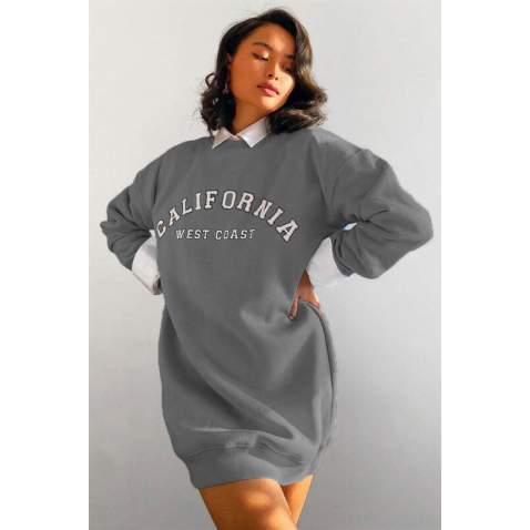 Mad Girls Smoke Gray Sweatshirt Mg1242 - Füme