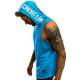 Madmext Men Blue Hoodie Vest 2537 - Mavi