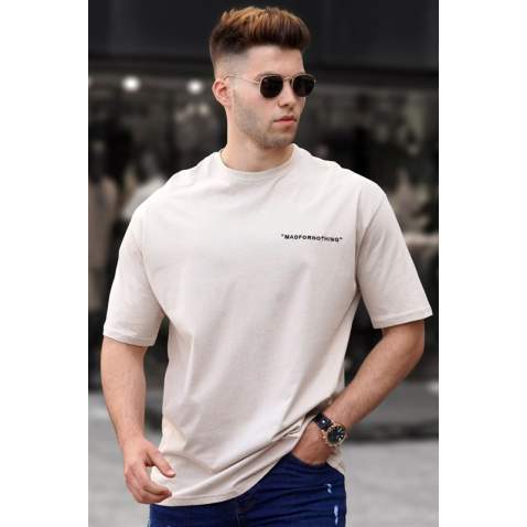 Madmext Men Beige T-shirt 5273 - Bej