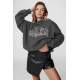 Mad Girls Embroided Smoke Gray Sweatshirt Hoodie MG812 - Füme