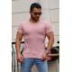 Madmext Men Basic Pink T-Shirt 4077 - Pudra