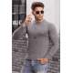 Madmext Gray Crew-Neck Basic Knitwear Jumper 4673 - Gri