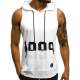 Madmext Men White Hoodie Vest 2563 - Beyaz