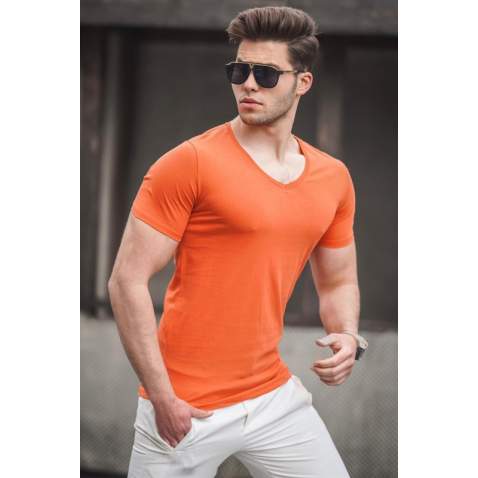 Madmext Men Orange T-shirt 2309 - Turuncu