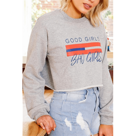 Mad Girls Gray Sweatshirt MG931 - Gri