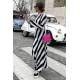 Mad Girls Striped Black Long Dress MG1443 - Siyah