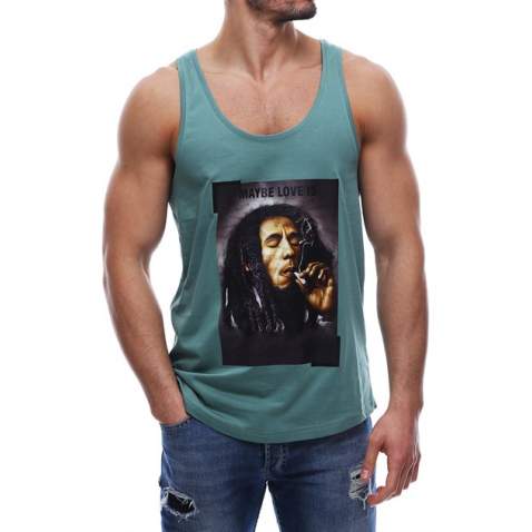 Madmext Green Bob Marley T-shirt for Men 2634 - Yeşil