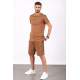 Madmext Men Oversize Brown Shorts Set 5376 - Kahverengi