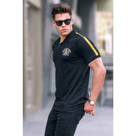 Men Embroided Black Polo T-Shirt 5875 - Siyah