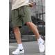 Men Basic Khaki Capri Shorts - Haki