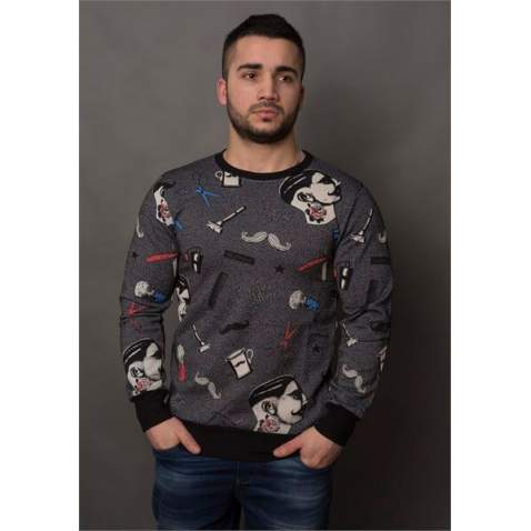 Madmext Men Black Hair Dresser Sweatshirt 1783