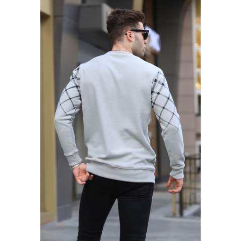 Dye Gray Designed Knitwear Sweater 6019 - Boyalı gri