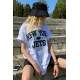 Women Printed Oversize White T-Shirt MG1226 - Beyaz