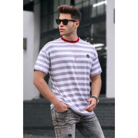 Madmext Men Oversize Gray T-Shirt 5399 - Gri