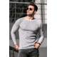 Madmext Grey Crewneck Knitwear Jumper 4637 - Gri