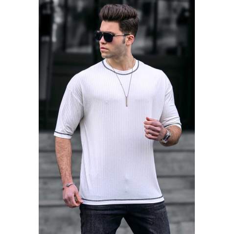 Madmext Men White T-shirt 9620 - Beyaz