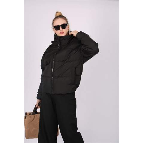 Mad Girls Black Puffer Jacket MG1301 - Siyah