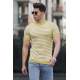 Madmext Yellow Striped Knitwear T-shirt for Men 4602 - Sarı