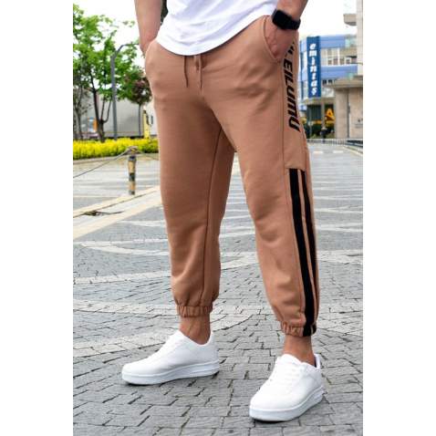 Madmext Men Oversize Short Cuffed Camel Sweatpants 4833 - Camel