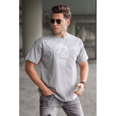 Madmext Gray Printed T-shirt for Men 5251 - Gri