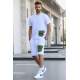 Men White Shorts Set 5901 - Beyaz