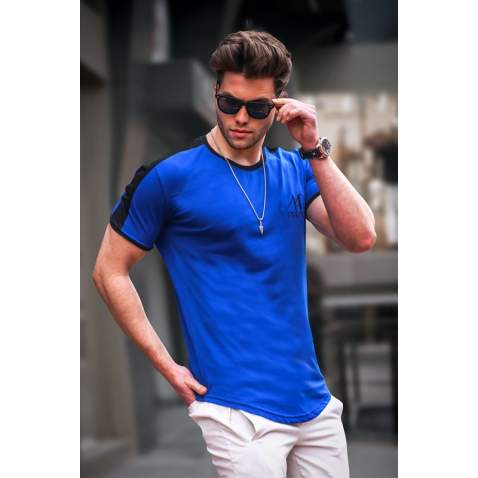 Madmext Men Printed Blue T-Shirt 4472 - Saks