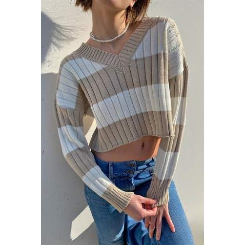 Women Oversize Beige Sweater MG1441 - Bej