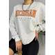 Mad Girls Printed Gray Sweatshirt MG785 - Gri