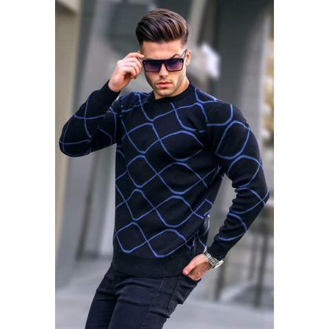 Black Designed Knitwear Sweater 5988 - Siyah