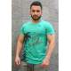 Madmext Turquoise Printed T-shirt for Men 3026 - Yeşil