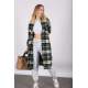 Mad Girls Green Plaid Coat MG1234 - Yeşil