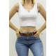 Mad Girls White Crop Top MG362 - Beyaz