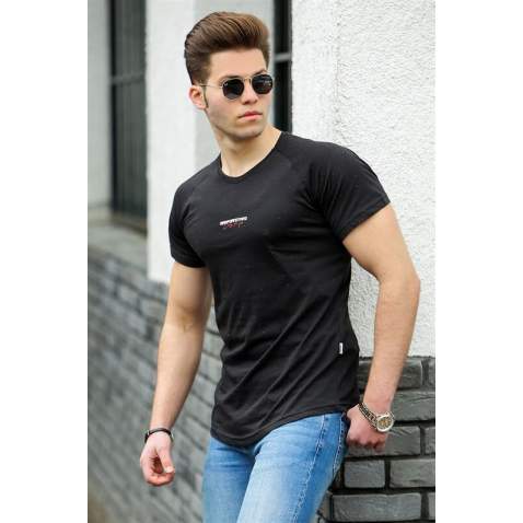 Madmext Black Basic T-shirt for Men 4516 - Siyah