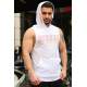 Sleeveless T-Shirt In Hooded White 2992 - Beyaz