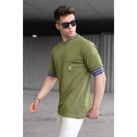 Madmext Men Khaki T-shirt 5806 - Haki