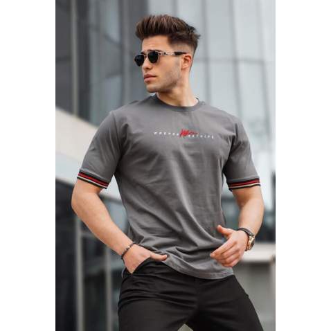 Men Basic Smoke Gray T-Shirt - Füme