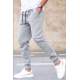 Madmext 3-Thread Fleece Gray Sweatpants For Men 5427 - Gri