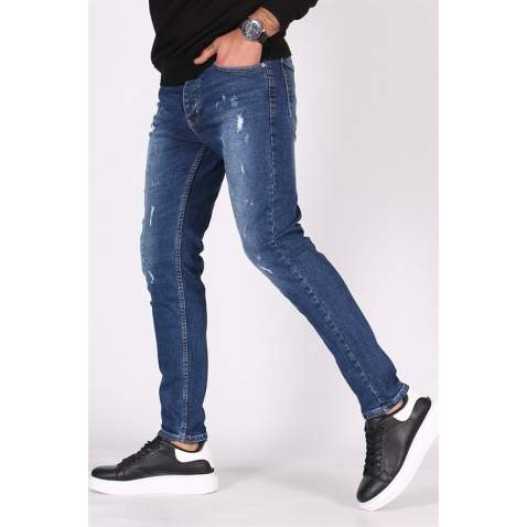 Madmext Men Slim Fit Dark Blue Jeans 5096 - Koyu mavi